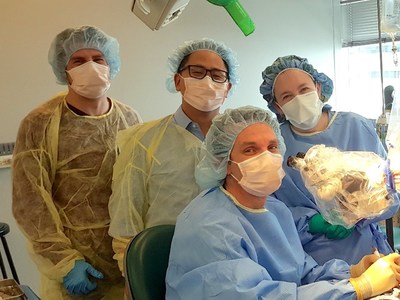 From left to right: Moritz Leber, PhD, Hubert Lim, PhD, Steven Zuniga, MD, Meredith Adams, MD